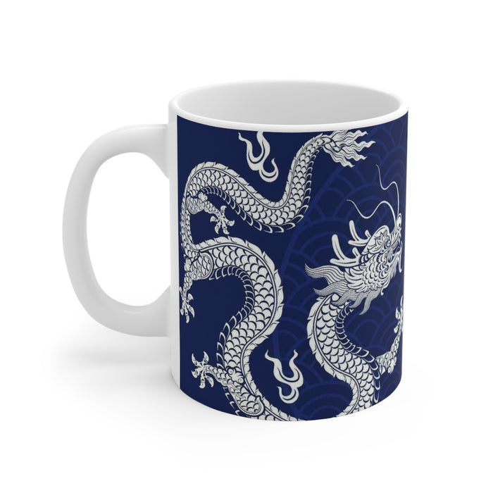 Dragons Chinoiserie Porcelain Design Mug 11oz
